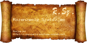 Rozenzweig Szalóme névjegykártya